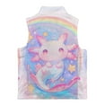 thumbnail image 5 of Yuyamidu Girls Axolotl Vests Size 7-8 Cute Zip Up Fuzzy Fleece Jacket Vest with Pockets Lightweight Warm Stand Collar Sleeveless Coat Winter Waistcoat for Kids, 5 of 6