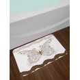 thumbnail image 2 of Butterfly Bath Mat, Butterfly Artwork with Swirled Wings Vintage Ornate Fashion Style Print, Non-Slip Plush Mat Bathroom Kitchen Laundry Room Decor, 29.5 X 17.5 Inches, Brown Grey White, Ambesonne, 2 of 2