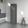 thumbnail image 2 of Inval Kratos Adjustable Slim Laminate 4-Shelf Garage Cabinet, Dark Gray & Maple, 2 of 10