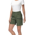 thumbnail image 2 of Xidunhg Women's Hiking Cargo Shorts Quick Dry Nylon Shorts Summer Travel Active Golf Shorts with 6 Pockets Water Resistant Army Green L, 2 of 9