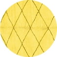 thumbnail image 1 of Ahgly Company Indoor Round Solid Yellow Modern Area Rugs, 6' Round, 1 of 4