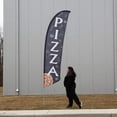 thumbnail image 2 of Pizza Feather Flag Kits - 13.5ft Flag Complete Pole Set, Ground Stake, Cross Base and Weight Bag - Great for Businesses, Storefronts, Sales - Printed in The USA, 2 of 7