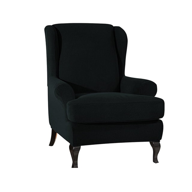 CAROOTU Jacquard Sofa Covers Wing Chair Elastic Fabric Stretch Couch Slipcover Polyester
