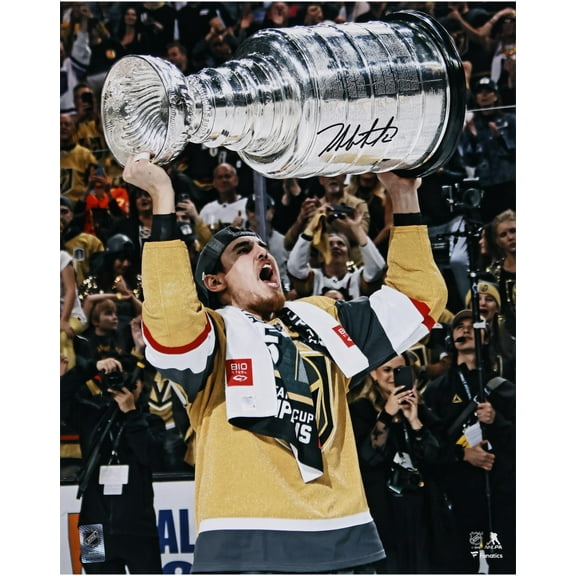 Zach Whitecloud Vegas Golden Knights Autographed 2023 Stanley Cup Champions 16" x 20" Raising Cup Photograph - Fanatics Authentic Certified