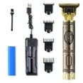thumbnail image 1 of Professional Gold Hair Clippers with T9 R-Shaped Zero-Distance Obtuse Angle Blade, 0mm Ultra-Short Tooth Pitch, 3.7V 1200mAh Battery Included, USB Rechargeable, 4 Limit Combs (1.5mm-4mm), Titanium &, 1 of 5