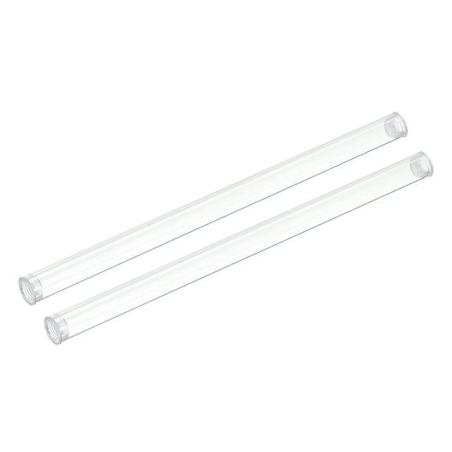 Unique Bargains Clear Rigid Tube Round Plastic Tubing with End Cap Water Pipe, 305mm/ 12 Inch Length, 10mmx11mm/0.4'x0.43', 2 Set