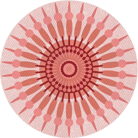 Ahgly Company Indoor Square Patterned Pink Area Rugs, 3' Square