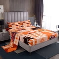 thumbnail image 1 of Train Sheet Set For Kids Toddler Cartoon Train Bus Bed Sheets Set Vintage Style Orange And Pink Steam Engine Bedding Sets, Cute Banner Train Transportation Sheets Geometry Lattice Bed Set King, 1 of 5