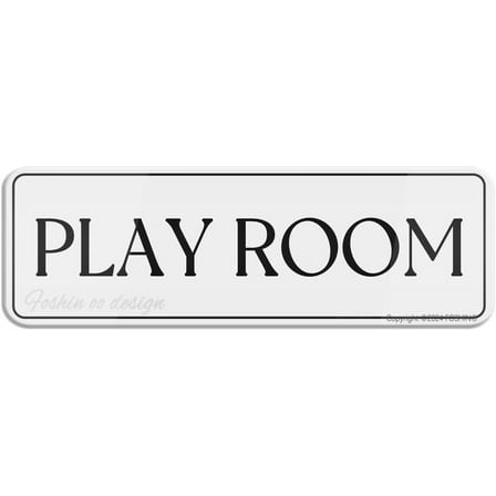 Play Room Sign 10""X 3"" In Sign Self-Adhesive Acrylic Sign For Door Or Wall Name Plate
