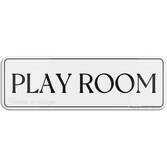 Play Room Sign 10""X 3"" In Sign Self-Adhesive Acrylic Sign For Door Or Wall Name Plate