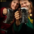 thumbnail image 5 of Mythrojan Viking Drinking Horn Tankard with Leather Holster and Canvas Bag Medieval Drinking Vessel for Wine Beer Mead Ale Gift Home Decor Accessory - 600 ml, 5 of 8