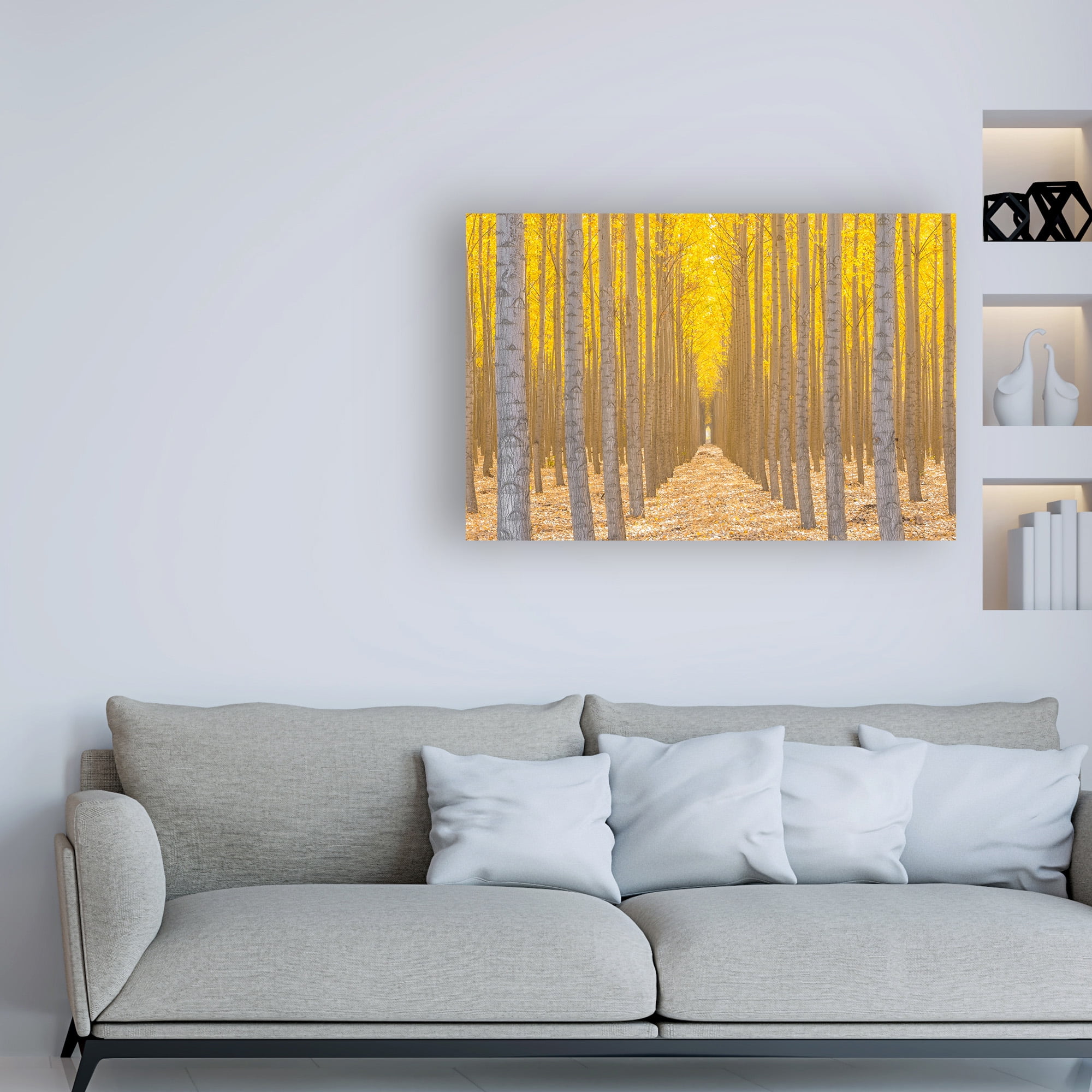 Trademark Fine Art 'Silence Is Golden Yellow Trees' Canvas Art by Ross Lipso