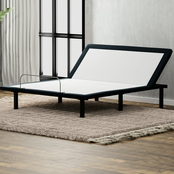 Grey Metal Full Bed Adjustable Base, Head Up Adjustment With Wired Remote, Enhance Comfort, 73 In. D, 53 W, 15 H, 81.2 Lbs. Wt Base In Grey, Feature By Remote Operation, Joint Stress, 74.96 Depth,