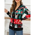 thumbnail image 5 of Elippeo Women’s Cardigans Christmas Sweaters Long Sleeve V Neck Button Down Sweaters Classic Winter Tops, 5 of 9