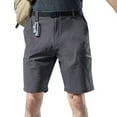 thumbnail image 3 of IYTR Mens Athletic Shorts Cargo Shorts Zipper Button Straight Leg Shorts with Pocket Casual Hiking Shorts Sweatpants Outdoor Solid Color Summer Workout Shorts (Gray,S), 3 of 6