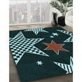thumbnail image 3 of Ahgly Company Machine Washable Indoor Rectangle Transitional Deep-Sea Green Area Rugs, 3' x 5', 3 of 7