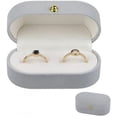 thumbnail image 1 of Perfecto para bodas y compromisos, joyero para niñas, almacenamiento seguro, elegante estuche de terciopelo para anillos, 1 of 5