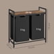 thumbnail image 3 of VASAGLE Cesto para Ropa Sucia, Cesta Colada, 2 Bolsas Colada de Tela Oxford Extraíble y Desmontable, 2 x 46 L, 73 x 33 x 72 cm, Estante, Marco Metálico, Negro, 3 of 7
