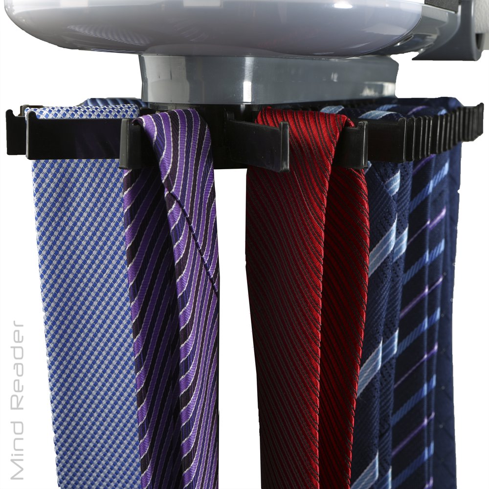 Mind Reader Automatic Motorized Revolving Tie And Belt Rack With Built