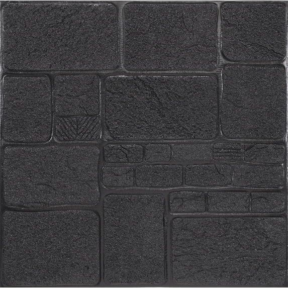 Dundee Deco Peel and Stick 3D Self Adhesive Foam Wallpaper - Charcoal Faux Bricks, 2.3 ft x 2.3 ft
