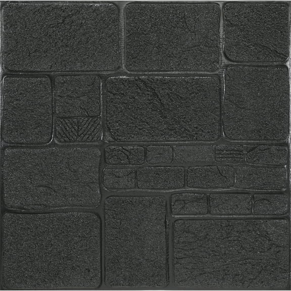 Dundee Deco Peel and Stick 3D Self Adhesive Foam Wallpaper - Charcoal Faux Bricks, 2.3 ft x 2.3 ft each, 10-pack