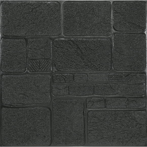 Dundee Deco's Charcoal Faux Bricks 3D Wall Panel, Peel and Stick Wall Sticker, Self Adhesive Foam Wallpaper Wall Paneling Decor, 2.3ft X 2.3ft, 5.29 sq ft each, 10-pack