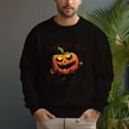 thumbnail image 4 of Men's 330g 100% Cotton Dropped Shoulder Crew Neck Sweatshirt-Pumpkin Man, 4 of 15