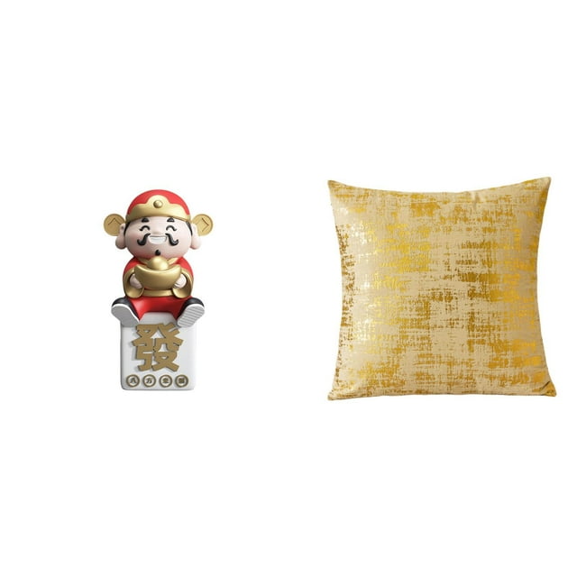 Figura del Dios de , figura de escritorio de dibujos animados, adorno de resina, regalo Feng Shui, funda de almohada decorativa, funda de al