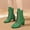 #313-Army Green, variant on Wowcloth Woman's Motorcycle Boots, Versatile British-Inspired Solid Color with Chunky Heel, Comfortable Lifting Ankle-Length Boots for Fall Winter Season