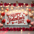 thumbnail image 5 of Red Theme Valentine's Banner Heart Shape Love Display Rose Decor Romantic Heart Backdrop for Valentine's Party Romantic Date Anniversary Celebration, 5 of 9