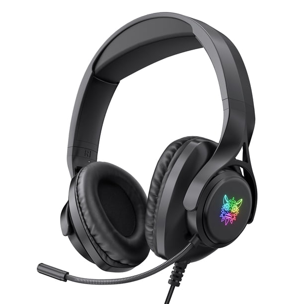 Onikuma con cable de auriculares Barra de red portátil Ajustable Reducción de ruido Auricular con micrófono Auriculares de recogida de 360 grados Negro Guardurnaity EL005818-01B