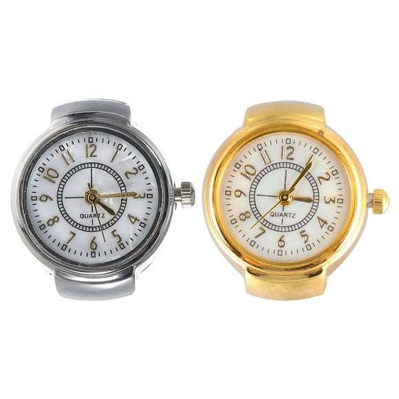 ColoMX 2 uds reloj con anillo relojes con anillo para dedo reloj de moda para mujeres y hombres relojes con anillo para dedo