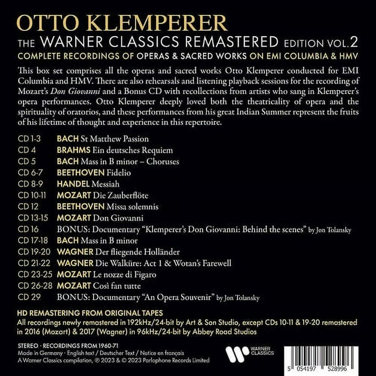 Otto Klemperer - The Warner Classics Remastered Edition - Vol. 2 