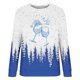 thumbnail image 3 of Gibobby Sudaderas para mujer navidad Sudadera retro informal con estampado navideño para mujer, de manga larga con cuello redondo, otoño e invierno(Azul,G), 3 of 4