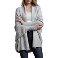 thumbnail image 1 of Women'S - Batwing Cable Knitted Slouchy Oversized Wrap Cardigan Sweater Grey One size, 1 of 8