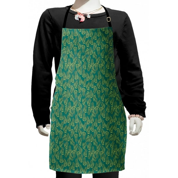 Tropical Kids Apron Vintage Toned Leaf Pattern Botanical Hawaii Tropic Foliage Inspirations Boys Girls Apron Bib With Adjustable Ties For Cooking Baking Painting Pistachio Green Teal By Ambesonne Walmart Com Walmart Com