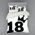 thumbnail image 2 of Ambesonne Cartoon Bedding Set 3 Pcs, Jersey Seem Bold 18, Twin XL, Black and White, 2 of 3