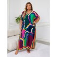 thumbnail image 6 of Edolynsa Plus Size Kaftan Dresses for Women Maxi Beach Dress Bathing Suit Cover up Lightweight Resort Wear Mumu Dress, 6 of 9