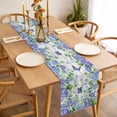 thumbnail image 3 of Purple Hydrangea Table Runner 48 Inches Long Farmhouse Dress Scarves, Spring Eucalyptus Butterfly Grey Wooden Dining Tablerunner for Coffee Table/Kitchen Island/Party Décor, 13" x 48", 3 of 8