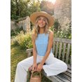 thumbnail image 2 of DARING DIVA Women's Gingham Summer Crop Tank Tops Button Back Sleeveless Shirts XL Blue, 2 of 7