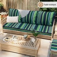 thumbnail image 6 of 25.5 x 25.5 Waterproof Outdoor Deep Seat Cushion for Patio Furniture Cushion Replacement, Mid Back, Set of 4, Blue Green Stripes, 6 of 8
