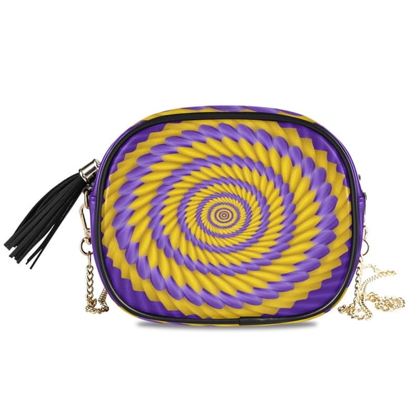 Women's Fashionable Crossbody Chain Shoulder Bag Yellow Purple