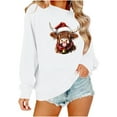 thumbnail image 2 of Ounisa Womens Valentines Sweatshirt Ox Graphic Print Pullover Casual Long Sleeve Valentine's Blouse Top, 2 of 6
