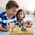 thumbnail image 4 of Stirling Engine Motor Kit Steam Heat Electricity Power Generator with LED Light Educational Hot Air Stirling Engine Motor Model Learning Science Experiment Toys for Kids Students, 4 of 9