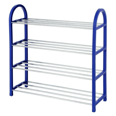 4-Tier Shoe Rack Shoes Tower Storage Organizer Shelf Cabinet for Home & Office Easy to Assemble Blue