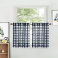 thumbnail image 2 of Buffalo Plaid Tier Curtains, Rod Pocket Checkered Light Filtering Curtain Valance, 2 of 6