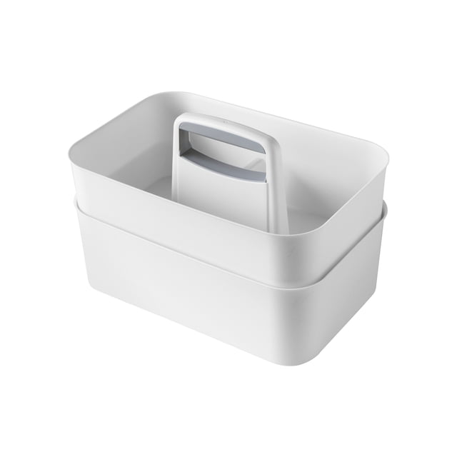 Set de 2 Canastas Organizadoras Apilables Grandes AGBOX Blancas