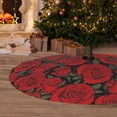 thumbnail image 6 of Yiaed Rose Flowers Print Christmas Tree Skirt , Tree SkirtsTree Mat for Christmas Winter Holiday Indoor Decorations-30", 6 of 7