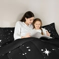 thumbnail image 5 of jejeloiu White Black Bedding Comforter Set,Cartoon Stars Twin Comforter Sets,Kawaii Moons Bedding Set For Girls,Luxury Bedroom Decor Reversible,2pcs, 5 of 8