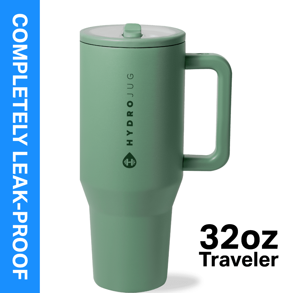 HydroJug Traveler 32 oz Insulated Water Bottle with Flip Straw